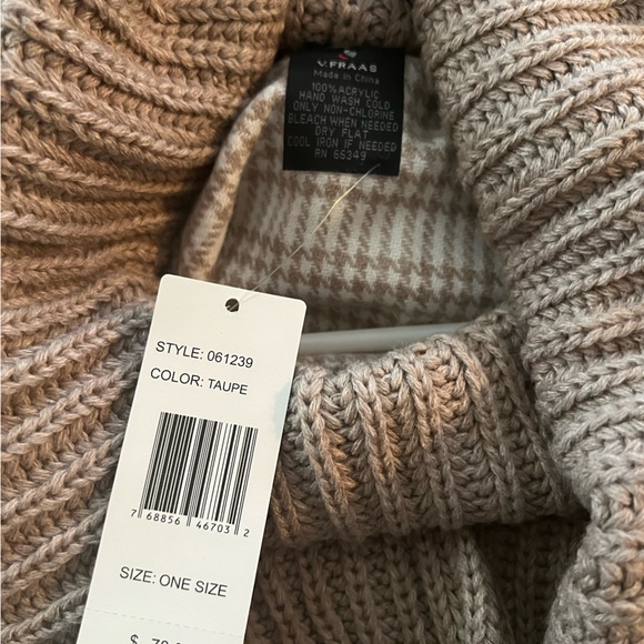 NEW—-Cowl neck sweater poncho - Picture 3 of 4